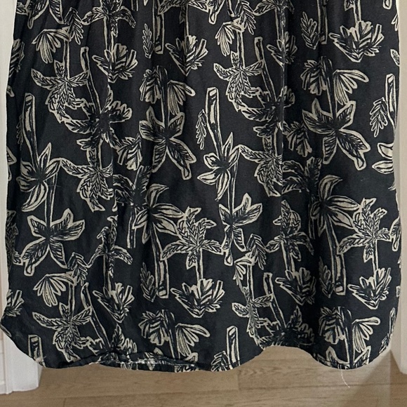 JOE FRESH Linen Blend Black & Sage Palm Print Short Sleeve Shirt Dress - Size XL - Picture 10 of 12